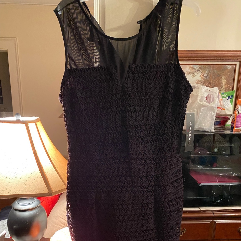 Woman’s black knit lace dress excellent condition